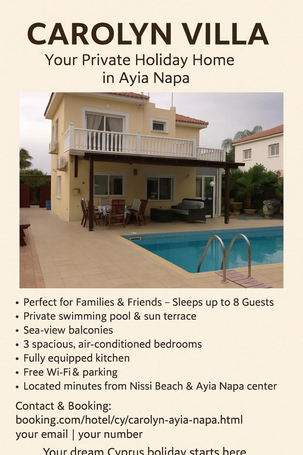 Carolyn Villa Is A Luxury 4-Bedroom Villa With Private Pool In Ayia Napa Exteriér fotografie